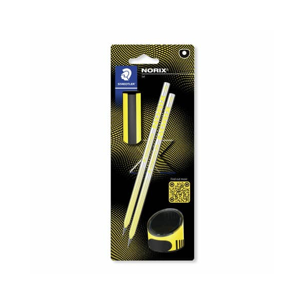 4007817169186 - STAEDTLER 181SBK - Bleistift Härtegrad HB Radierer Dosenspitzer schwarz gelb