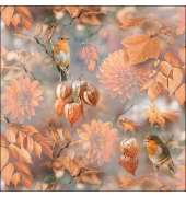 Motivserviette 33x33cm oranger Herbst