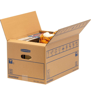 Umzugskartons SmoothMove Standard 6203601 braun, innen 47x32x26,0cm, Wellpappe 1-wellig