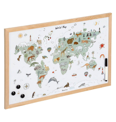 Whiteboard Weltkarte, 11276, Stahl, 