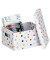 Aufbewahrungsbox Dots 14474, außen 18x25x13,0, Karton weiß/mit Punkten