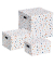 Aufbewahrungsbox Dots 14474, außen 18x25x13,0, Karton weiß/mit Punkten