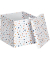 Aufbewahrungsbox Dots 14476, außen 33,5x33x32cm, Karton weiß/mit Punkten
