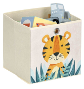 Aufbewahrungsbox Tiger 14477, außen 28x28x28cm, Vlies beige