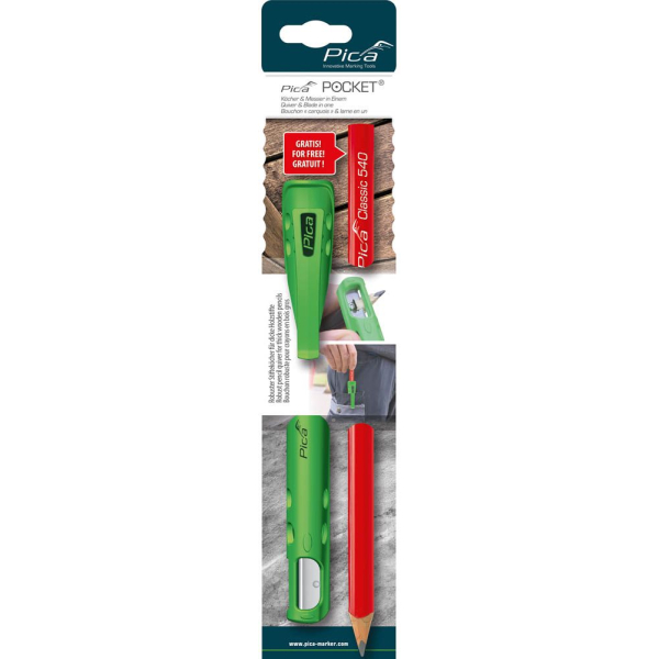 4260056152306 - Pocket Bundle Zimmermannsbleistift Bleistiftköcher-Set mit integriertem Spitzer rot 1 Set 4260056152306 Pica 4260056152306 - Pocket Bundle Zimmermannsbleistift Bleistiftköcher-Set mit integriertem Spitzer rot 1 Set 4260056152306 Pica