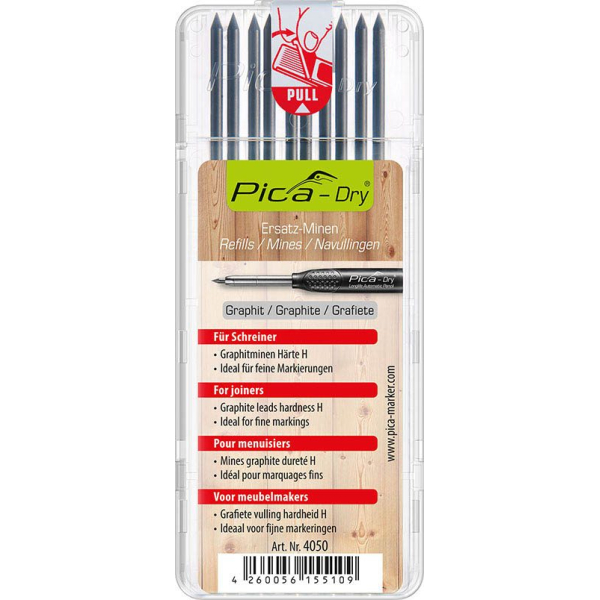 4260056155109 - Minen-Set Pica-Dry 4050 f Schreiner Graphit Spezialhärte H H 125 x Ø 28 mm 10x10 Stück 4260056155109 - Minen-Set Pica-Dry 4050 f Schreiner Graphit Spezialhärte H H 125 x Ø 28 mm 10x10 Stück