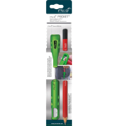 Pocket Bundle Black & White Bleistiftköcher-Set mit integriertem Spitzer rot, 1 Set
