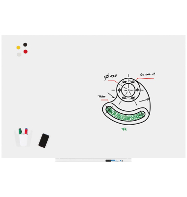 Whiteboard PRO Skinwhiteboard 100x150 ws, R652102, Stahl, 
