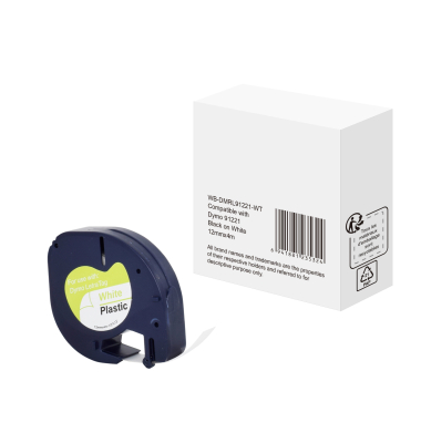 Schriftband WBDMRL91221WT, 12mm x 4m, schwarz/wei&szlig;, 