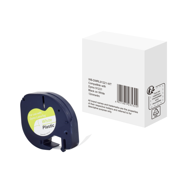 6941881235324 - LT Beschriftungsband Kompatibel DYMO 91221 5DY91221-WT Selbsthaftend Weiß 56 mm x 4 m