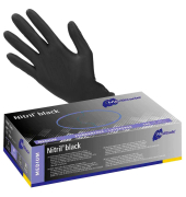Einweghandschuhe Nitril black, Nitril, lebensmittelecht, schwarz, Größe 8 / M,