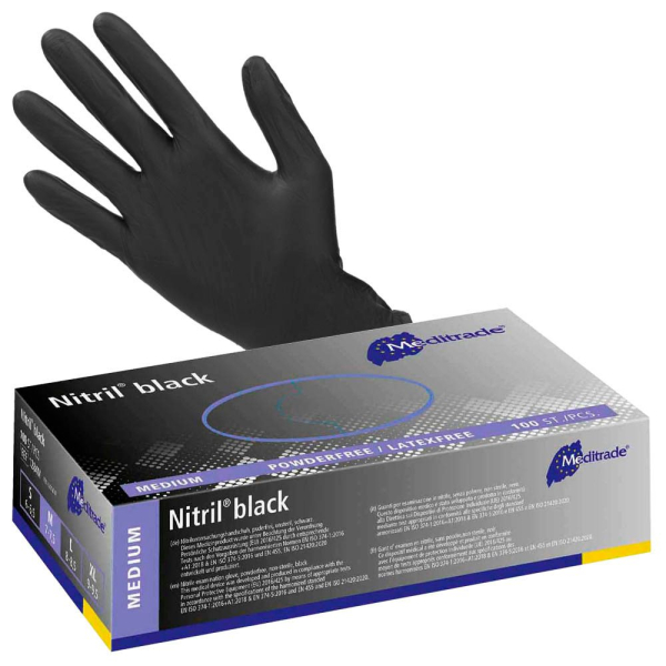4250016405085 - Einweghandschuhe Nitril black 1284M lebensmittelecht schwarz Größe M 8 Nitril 4250016405085 100 Stück 4250016405085 - Einweghandschuhe Nitril black 1284M lebensmittelecht schwarz Größe M 8 Nitril 4250016405085 100 Stück