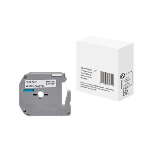 6941881236512 -  Schriftband MK221 9mm x 8m schwarz weiß nein kompatibel zu P-touch MK-221 6941881236512 without brand