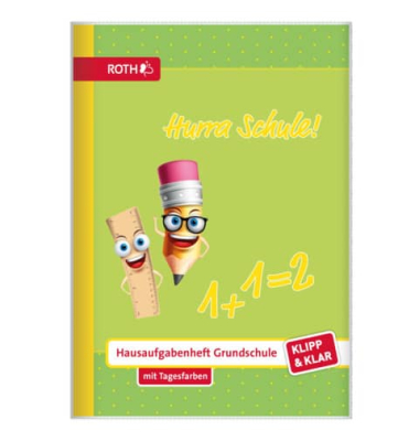 Hausaufgabenheft 89489 Klipp&Klar, - / liniert, A5, 60g, gr&uuml;n, 48 Blatt / 96 Seiten