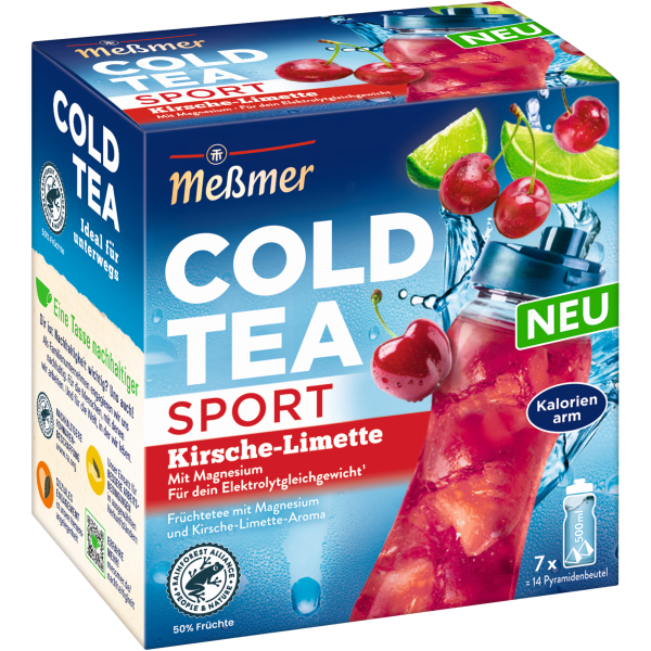 4002221052482 - Tee Cold Tea Sport 108707 Kirsche-Limette mit Magnesium in Beuteln 4002221052482 14 Stück