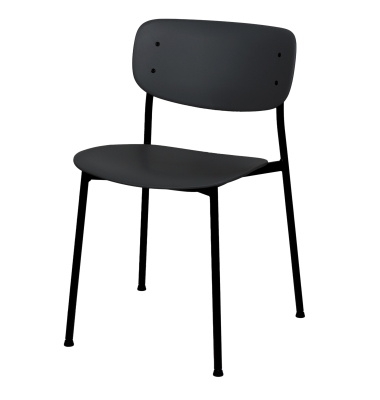 Besucherstuhl Soho, schwarz / schwarz, ohne Armlehnen, 4-Fuß-Gestell