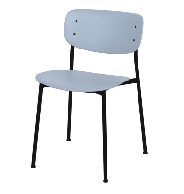 Besucherstuhl Soho, blau / schwarz, ohne Armlehnen, 4-Fuß-Gestell