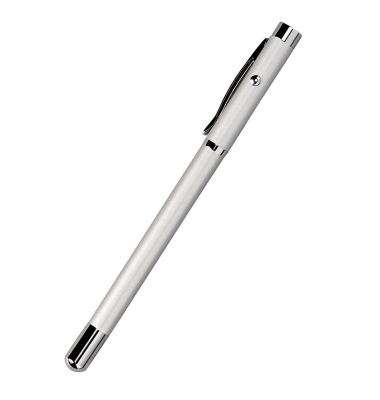 Laserpointer 3 in 1 Zeigestab + Kuli mit Clip silber