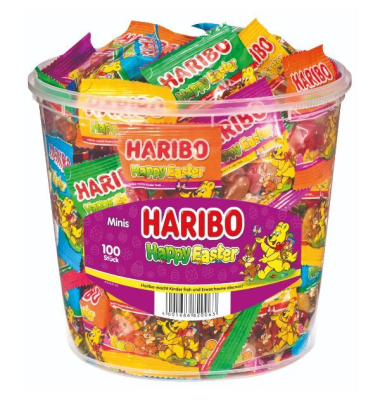 Fruchtgummi Haribo Happy Easter, Rundbox mit 100 Stück a 10g
