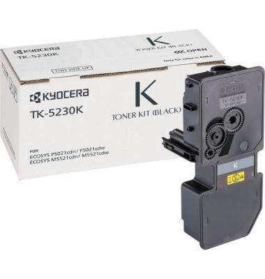 Toner Kyocera TK-5230K, Reichweite: 2.600 Seiten, schwarz