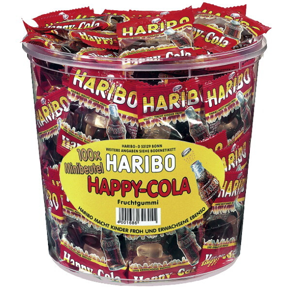 4001686323533 - Fruchtgummi Happy-Cola Minis Klarsichtdose mit 100 Stück 4001686323533 100 Stück