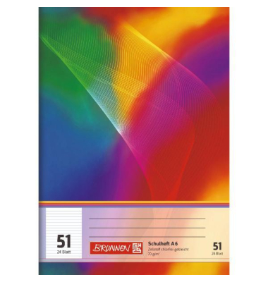 Schulheft 1046901 / liniert, A6, 70g, regenbogen