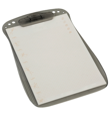 Klemmbrett NW-601, A4, transparentschwarz, Kunststoff, inkl Aufh&auml;nge&ouml;se