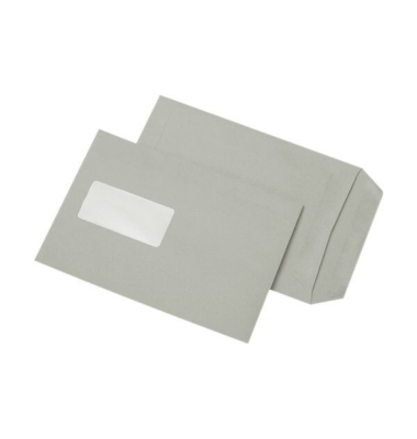 Versandtaschen 30006881, C5, mit Fenster, selbstklebend, 80g, grau