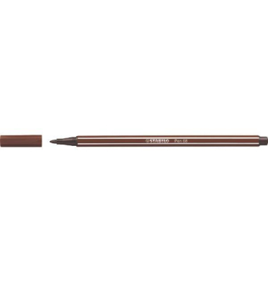Faserschreiber Pen 6845, Einweg, mit Kappe, M  1 mm, braun