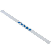 Magnetleisten-Set weiß, mit 5 blauen Magneten 100x5cm