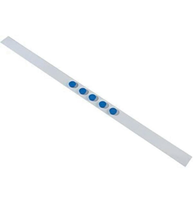 Magnetleisten-Set wei&szlig;, mit 5 blauen Magneten 100x5cm