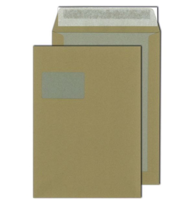 Versandtasche Mailmedia 30022360, DIN C4, mit Fenster, HK, braun