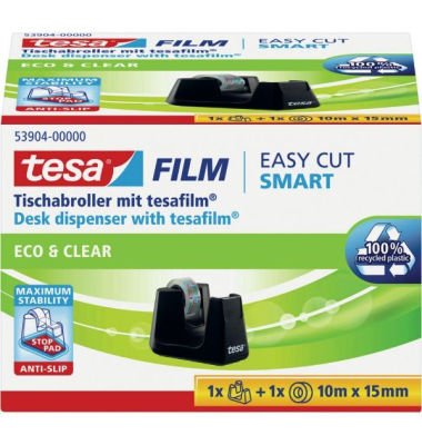 Klebebandabroller 53904-00000-01, f&uuml;r Klebeb&auml;nder bis 15mm x 10m, schwarz