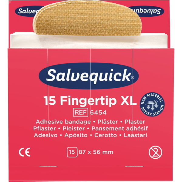 7310610064549 - Fingerkuppen-Pflasterstrips Salvequick 6454 elastisch Maße 87x56 mm 7310610064549 15 Stück 7310610064549 - Fingerkuppen-Pflasterstrips Salvequick 6454 elastisch Maße 87x56 mm 7310610064549 15 Stück