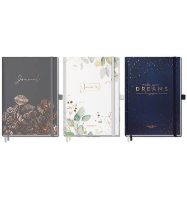 Notizbuch 8285-8, Journal Premium, farbig sortiert, A5+, punktkariert, 94 Blatt / 188 Seiten