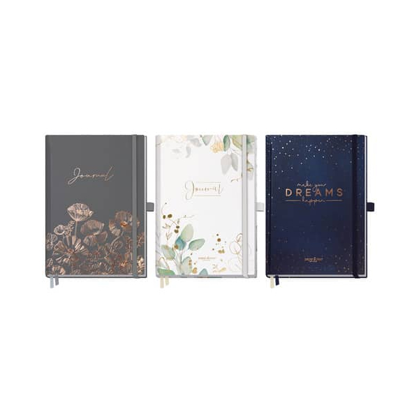 6 Stück PAPER und YOU Notizbuch 8285-8, Journal Premium, farbig sortiert, A5+, punktkariert, 94 Blatt / 188 Seiten 4029357082855 PAPER und YOU