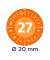 Hinweisetiketten Ø30mm orange