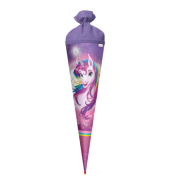 Schultüte 70cm Einhornportrait Glitter
