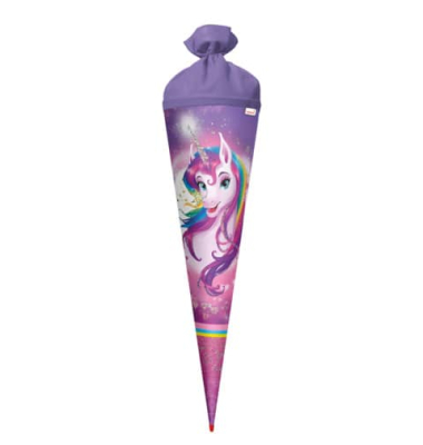 Schultüte 70cm Einhornportrait Glitter
