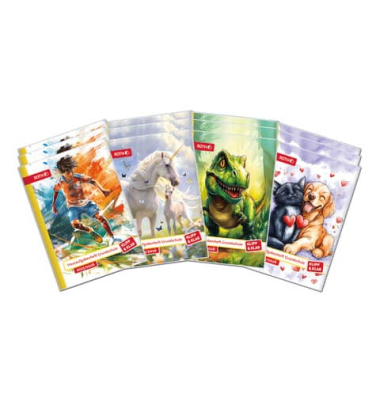 Display Hausaufgabenhefte Klasse 1 - 4, je 10 hefte pro Klasse 89487, sortiert