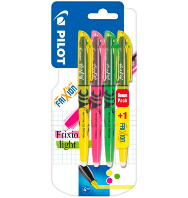 Textmarker FriXion light, 4136B4, Pack, 4-farbig sortiert, 3-4mm Keilspitze