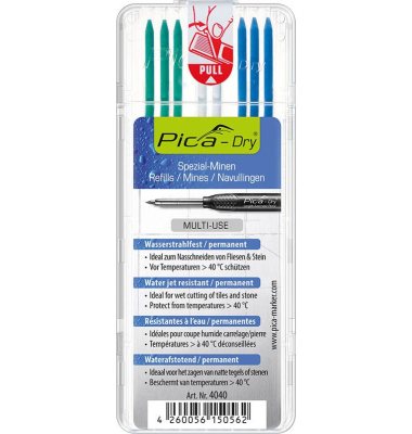Dry Wasserstrahl Ersatzminen für Tieflochmarker-Bleistift farbsortiert 2,8 mm