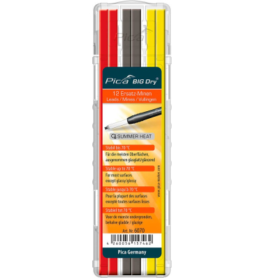 Big Dry Sommer Ersatzminen für Tieflochmarker-Bleistift farbsortiert 2B 2,0 mm
