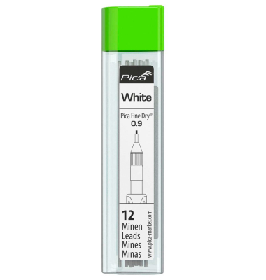 Fine Dry Ersatzminen für Tieflochmarker-Bleistift weiß 0,9 mm Fine Dry Ersatzminen für Tieflochmarker-Bleistift weiß 0,9 mm