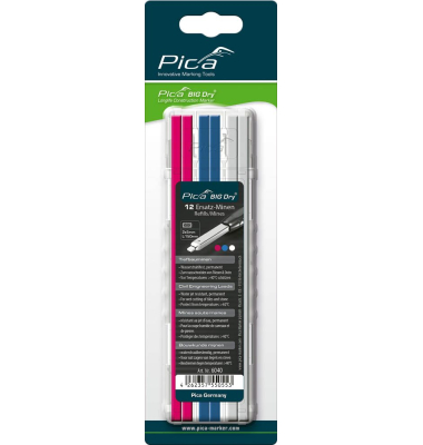 Big Dry Tiefbau Ersatzminen für Tieflochmarker-Bleistift farbsortiert 2,0 - 5,0 mm