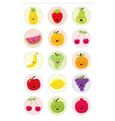 Sticker Glitter Früchte