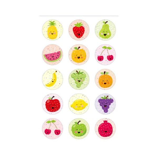 10 Stück AVERY Zweckform Sticker Glitter Früchte 4004182044308 AVERY Zweckform 15 Stück