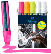 4 + 1 GRATIS: Schneider Maxx 260 Kreidemarker farbsortiert 5,0 - 15,0 mm + GRATIS