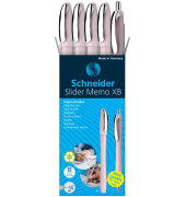 AKTION: Schneider Kugelschreiber Slider Memo pink, Schreibfarbe: blau + GRATIS Schneider Kugelschreiber Slider Rave XB pearl