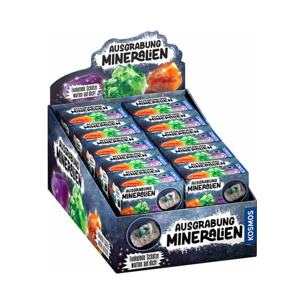 20 Stück Kosmos Ausgrabungs-Set Mineralien sortiert 4002051601362 Kosmos